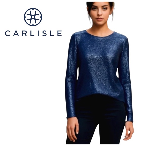 Carlisle Women’s Tunic Top Sequin Sweater. Blue. Small - Picture 1 of 10